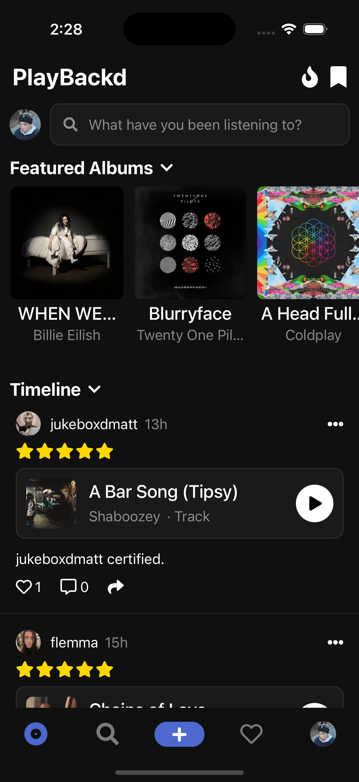 PlayBackd Home Screen